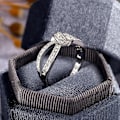 Miniatyrbilde 2 av 5: Kvinner Ring vridd bowknot form Rhinestone innlagt legering uthult fingerring til jubileum US 9