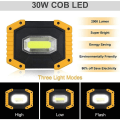 Miniatyrbild 5 av 5: 30W 2000LM uppladdningsbar LED-arbetslampa med batterisäkerhet 3 lägen Energisparande och vattentät COB-campinglampa med U
