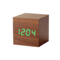 Miniatyrbilde 1 av 4: Cube Led Click Clock Vekkerklokke med lydaktivering Brown green