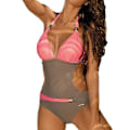 Miniatyrbild 1 av 3: Dam Push Up Vadderad Halter Baddräkt Midja Badkläder Monokini Pink L