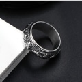 Miniatyrbillede 5 af 5: buddhisme design roterende bred finger ring mand charme smykker dekoration gave US 8