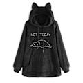 Miniatyrbild 1 av 3: Hoodie i oversize fleece med kattöron kvinnor M