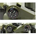 Miniatyrbillede 4 af 5: Emergency Survival Whistle 3 i 1 fløjter med kompas termometer snor til udendørs vandring Camping Army Green 2 stk.