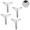Pikkukuva 2 / 5: Metalliset huonekalujalat, 4 kpl metalliset timanttikolmiot pöydän jalat Kaapin jalat Tee itse Vaihto kaapin sohvalle sohvahyllylle 10cm Silver