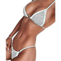 Miniatyrbillede 1 af 5: Sexet Kvinder Rhinestone Crystal Push-up Bikini Sæt Badedragt White S