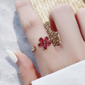 Miniatyrbild 3 av 5: Öppning Justerbar Bright Luster Girl Ring Lyx Cubic Zirconia Flower Ring Smycken Tillbehör G
