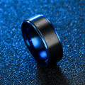 Miniatyrbilde 2 av 4: Mote menn Dobbel farge rustfritt stål bånd ring finger smykker bursdagsgave US 7