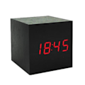Miniatyrbillede 1 af 4: Cube Led Click Clock Vækkeur med lydaktivering Black red