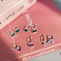 Miniatyrbillede 1 af 5: Ørering Geometry Stud S925 Sølv modesmykker Ac5346 white