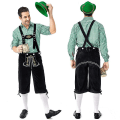 Miniatyrbillede 5 af 5: (skjorte+bukser+hat) Oktoberfest ølmand Lederhosen kostume Halloween Bavarian Carnival Party Deluxe Cosplay Outfit Sæt B4 pants shirt Hat L