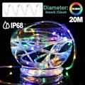 Pikkukuva 3 / 5: 20M Solar String Lights, monivärinen 200 LED PVC-valoputki ulkona IP68 vedenpitävä lomajuhliin uudenvuoden joulu