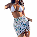 Miniatyrbillede 1 af 3: Dame 3 stk Bikini Sæt Push Up Halter Badedragt White S
