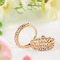 Miniatyrbillede 3 af 5: 2 stk Kvinder Mode Krone Tiara Ring Indlagt Fuldt Rhinestone Legering smykker Gave Silver CN18