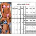 Miniatyrbilde 5 av 5: Damebandasje Tie Dye Halter Bikini Set Polstret badetøy Black L