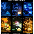 Miniatyrbild 3 av 5: Barnprojektorlampa, 360° roterande baby LED-projektor 6 tema nattljus Stjärnhimmelprojektion 6 lägen Takprojektorlampa Barn Bedro
