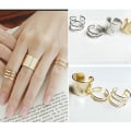 Miniatyrbild 4 av 4: 3 st/ set Finger Midi Tip Finger Knuckle Öppna Ringar Smycken Berlocker Julpresent Silver