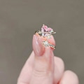 Miniatyrbillede 5 af 5: Kvinder Ring Hjerte Form skinnende Faux Crystal Åbning Bryllup Circlet Brude smykker