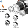 Miniatyrbillede 4 af 5: Genopladelig LED-forlygte med 4 lystilstande Ideel til camping/fiskeri/cykling/løb/jagt og andre sportsgrene Høj effekt 9000 lm，