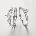 Miniatyrbillede 4 af 5: Legering Ring Solid Aftagelig Krone Aftagelig Krone Dame Ring Til Bryllup Platinum US 7