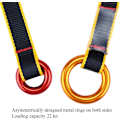 Miniatyrbillede 4 af 5: Fork Cambium Saver med ringe Træarborist Friction Saver Rope Bælteløkke Fall Retrievable Anchor Climbing Gear, 35,4 tommer sort