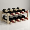 Miniatyrbillede 1 af 4: Vinreol Vandret flaskestativ, 2 etager til 8 flasker Vinflaskestativ i træ Dimensioner 44x22,3x16,5 cm Flaskestativ P