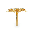 Miniatyrbillede 4 af 5: Kvinder Mode Blomst Finger Ring Bryllup Engagement Smykker Valentinsdag gave Yellow Golden US 6