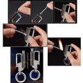Miniatyrbillede 4 af 5: Udendørs overlevelse brandstarter nøglering (sort nikkel fletning)