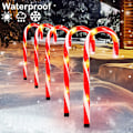 Miniatyrbilde 4 av 5: Opplyst utendørs julepynt, 5-paknings julestokklys, Led solcellelys for utendørs hageinnredning Julegodteriformet, opplyst