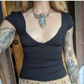 Pikkukuva 1 / 5: Yksivärinen matala, lyhythihainen casual black XL