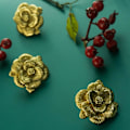 Miniatyrbillede 4 af 5: Vintage Flower Shape Skab Skuffe Knopper Garderobe Kommode Drop Pull For Home