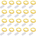 Pikkukuva 1 / 5: 1m/10 lämmin valkoinen valo nappiparistolla, 20 LED-painikevaloa, sopii lahjapakkauksen koristeluun, kakun koristeluvalo