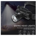 Miniatyrbilde 4 av 5: Superlys hodelykt for dykking LED høyeffekt oppladbar lommelykt 2000 lumen 3 moduser og 90° rotasjon (svart) -