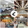 Miniatyrbillede 5 af 5: 2 stk 60W foldefodboldform Garagelys LED Garagelys Transformable, til stue, entre, soveværelse mv.