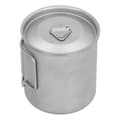 Miniatyrbild 5 av 8: Titanium Campingmugg med Vikbart Handtag och Lock 450ML Utomhus Drickskopp