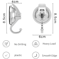Pikkukuva 2 / 5: Piao Heavy Duty -imukuppikoukut Tehokkaat koukut Seppeleripustin kylpyhuoneen ja wc:n suihkuun, helppo asentaa ja irrottaa Silver