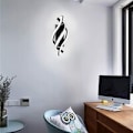 Miniatyrbillede 3 af 5: 18W moderne væglampe, LED-væglampe, buet design IP20, 3000K varmt hvidt lys, 1200 lumen sort IP20, til soveværelse, arbejdsværelse [Energiklasse A+++]