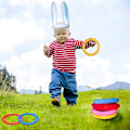 Miniatyrbild 4 av 5: 1 Styck Påsk Uppblåsbara Kaninöron Kast Ring Påskfest Spel Inomhus Utomhus Gula Kaninöron + 4 Ringar Yellow