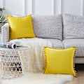 Miniatyrbilde 5 av 5: Dekorative lumbale putetrekk 12 X 20 tommer myke partikler Fløyels solide putetrekk 18 * 18*Inch Lemon