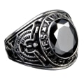 Miniatyrbillede 1 af 4: Ring Punk Oval Form Rhinestone Indlagt Punk Klassisk Ring Til Fest Black 10