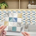 Pikkukuva 1 / 4: 10 kpl 3D-kristallilaattatarrat tee-se-itse vedenpitävät itseliimautuvat seinätarrat 10x10cm