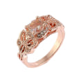 Miniatyrbillede 2 af 5: 2 stk Forlovelsesring Smuk udsøgt Elegant Rhinestone Parring til jubilæum US 9