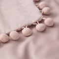 Miniatyrbillede 3 af 5: Pakke med 2 fløjlspudebetræk Pompom dekorative pudebetræk Solid blødt pudebetræk med poms Firkantet til sofa Sofa Soveværelse Bil 18x18inch Da 12 x20 Pink