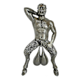 Miniatyrbillede 2 af 4: Dørklokke Resin Ornament Udendørs havedekoration statue silver