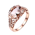 Miniatyrbillede 1 af 5: Kvinder Ring Faux Morganite Hollow Out smykker Galvanisering Langtidsholdbar fingerring til bryllup US 8