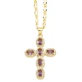 Miniatyrbild 3 av 5: Halsband Vintage Zircon Cross Modesmycken Ac10049 Green