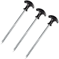 Pikkukuva 5 / 5: 6 kpl Teräs telttatapit Heavy Duty -tapit kierteellä retkeily- ja ulkoteltalle, 20cm，Fonepro，