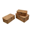 Miniatyrbilde 3 av 5: Vevd flettet kurv med lokk Seagrass Klesvask Rotting Organizer Box For Bad Stue Kjøkken