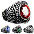 Miniatyrbillede 4 af 4: Ring Punk Oval Form Rhinestone Indlagt Punk Klassisk Ring Til Fest Blue 8