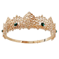 Miniatyrbillede 5 af 5: Bar Performance Crown Ball-dronning Tiara Forslag Matchende smykker Kæreste gave Golden Red