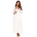 Pikkukuva 3 / 5: Victorian Nightgown puuvillainen Sleepshirt pitkähihainen XL White
